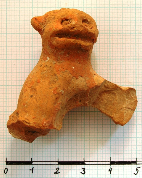 Terracotta monkey head