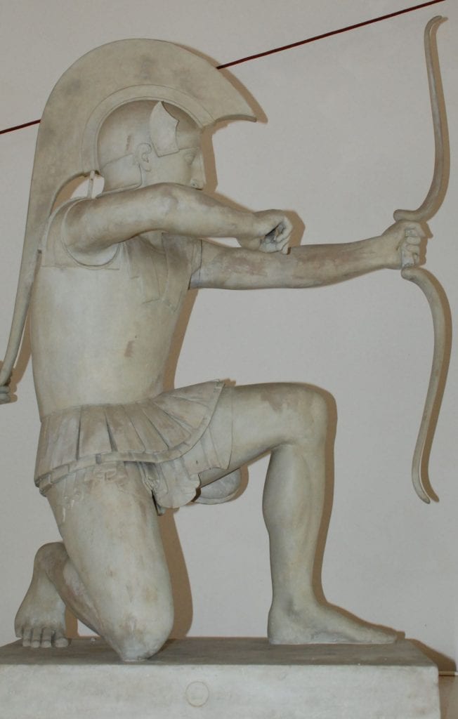 Lukostřelec („Teukros“) ze západního štítu Afaina chrámu na Aigíně