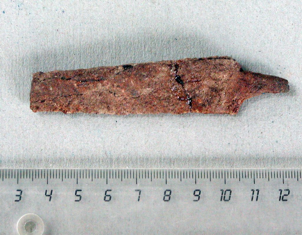 Fragment of a tanged, one-edged iron knife