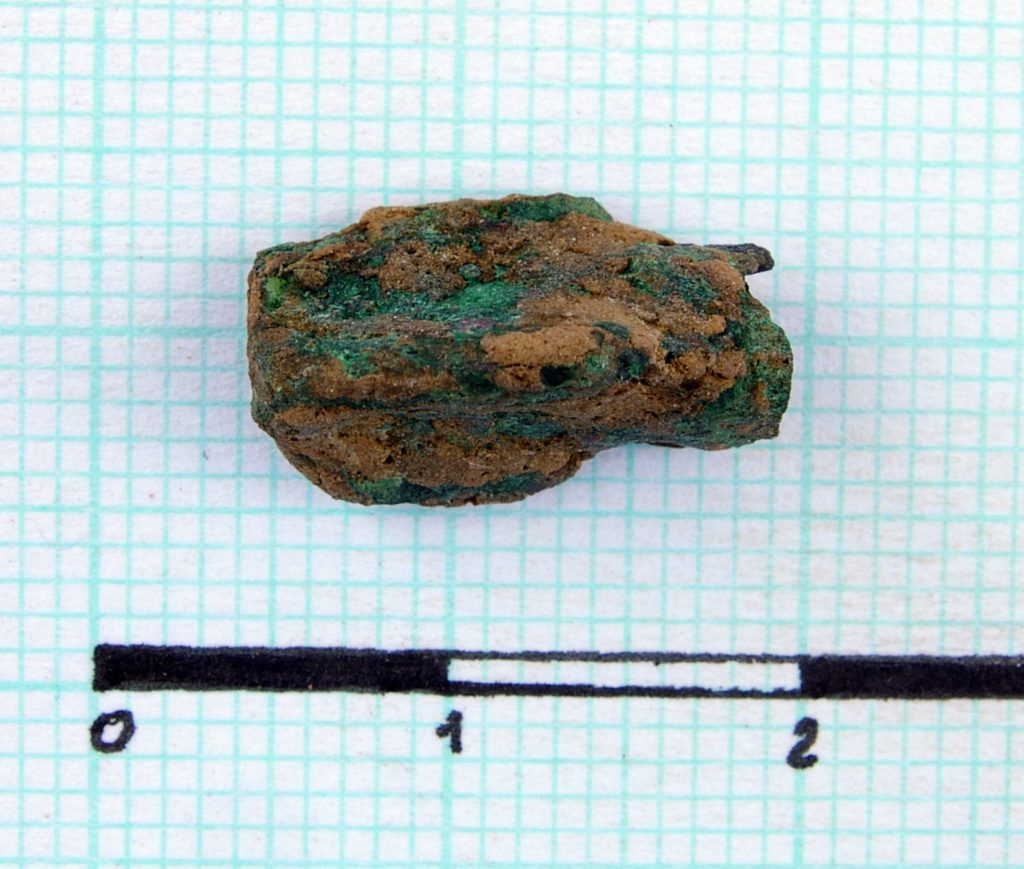 Bronze three-winged socketed arrowhead in a very poor state of preservation