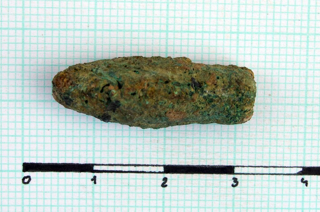 Bronze socketed arrowhead, three-sided in section